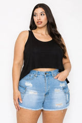 D.ROCK Plus Size Stretchy Sleeveless Round Neck Tank Top