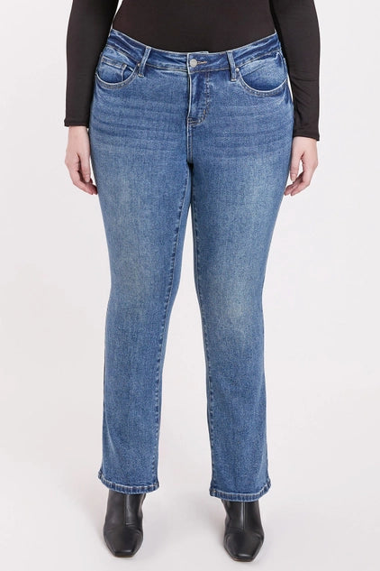 YMI Missy Plus High Rise Premium Stretch Bootcut Jeans - Medium Wash