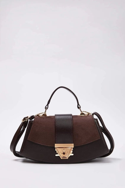 WOJCOR Suede Mini Shoulder Bag with Accessory Closure