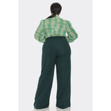 DORCAS Plus Front Necktie Long Sleeve Gold Belt Jumpsuit