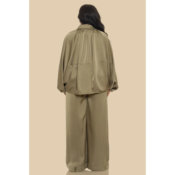 DORCAS Plus Puffed Bomber Jacket Pants Set
