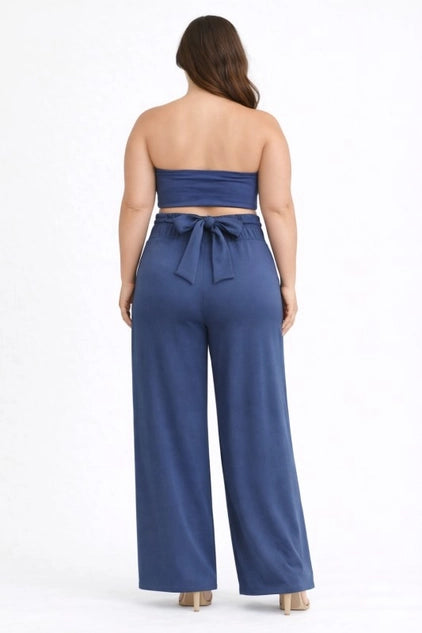 D.ROCK Plus Size Set Tops And Wide Legs Pants
