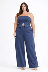 D.ROCK Plus Size Set Tops And Wide Legs Pants