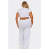DORCAS Plus Size Cargo Pants Set -White