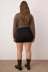 WOJCOR Plus Size Slit Knitted Skirt