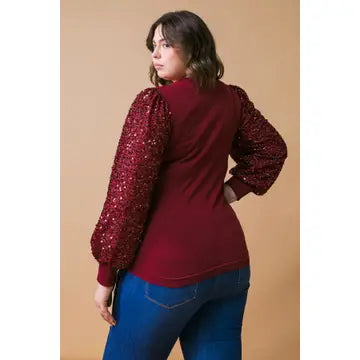 FLYING TOMATO Plus Size Solid Knit Sweater Top