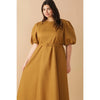 FLYING TOMATO Plus Size Textured Midi Dress - Camel