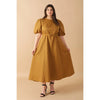 DORCAS Plus Size Textured Midi Dress - Camel