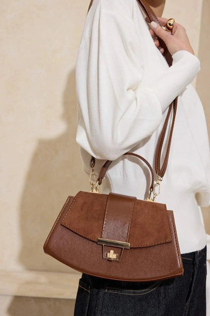 WOJCOR Suede Mini Shoulder Bag with Accessory Closure
