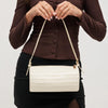 Urban Expressions Rachel - Croco Shoulder Bag - Bone