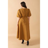 FLYING TOMATO Plus Size Textured Midi Dress - Camel