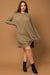 Gilli Plus Size Twisted Ribbed Long Sleeve Dress - Taupe