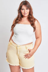 YMI Plus High Rise 80's Acid Wash Mom Short