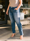 Lovervet by VERVET Plus Size Mid Rise Slim Straight Jeans - Medium Wash