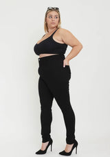 Vibrant M.i.U Plus Berry Skinny Jeans - Black