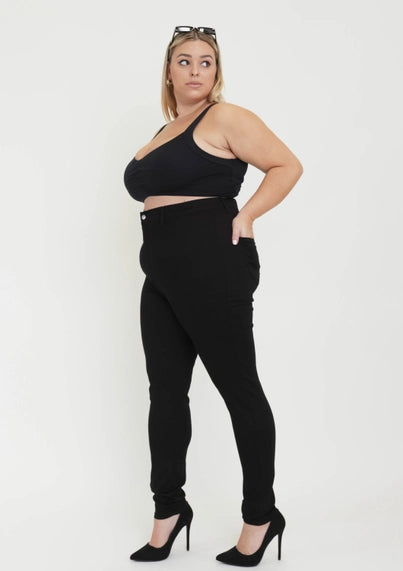 Vibrant M.i.U Plus Berry Skinny Jeans - Black