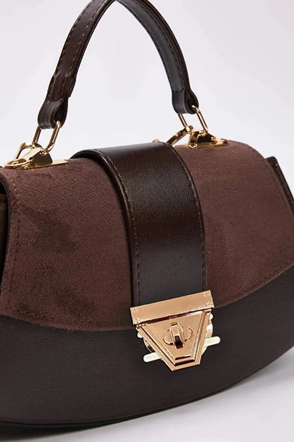 WOJCOR Suede Mini Shoulder Bag with Accessory Closure