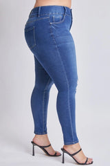 YMI Plus 3 Button High-Rise Skinny Jeans