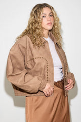 Baevely (Plus) Zip Up Jacket with Studs