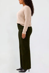 YMI Junior Plus Hyperstretch High Rise Wide Leg Pants - Dark Olive