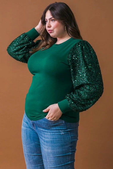 FLYING TOMATO Plus Size Solid Knit Sweater Top