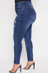 YMI Plus 3 Button High-Rise Skinny Jeans