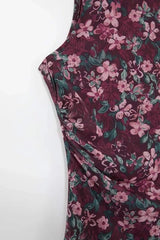 WOJCOR Plus Size Floral Patterned Tulle Knitted Dress - Multi
