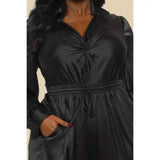 DORCAS Plus Twist Front Neck Lsv Tired Jumpsuit