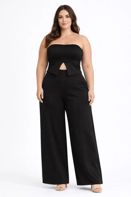 D.ROCK Plus Size Set Tops And Wide Legs Pants