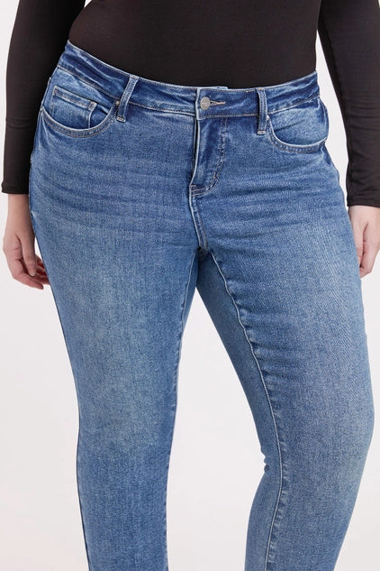 YMI Missy Plus High Rise Premium Stretch Bootcut Jeans - Medium Wash