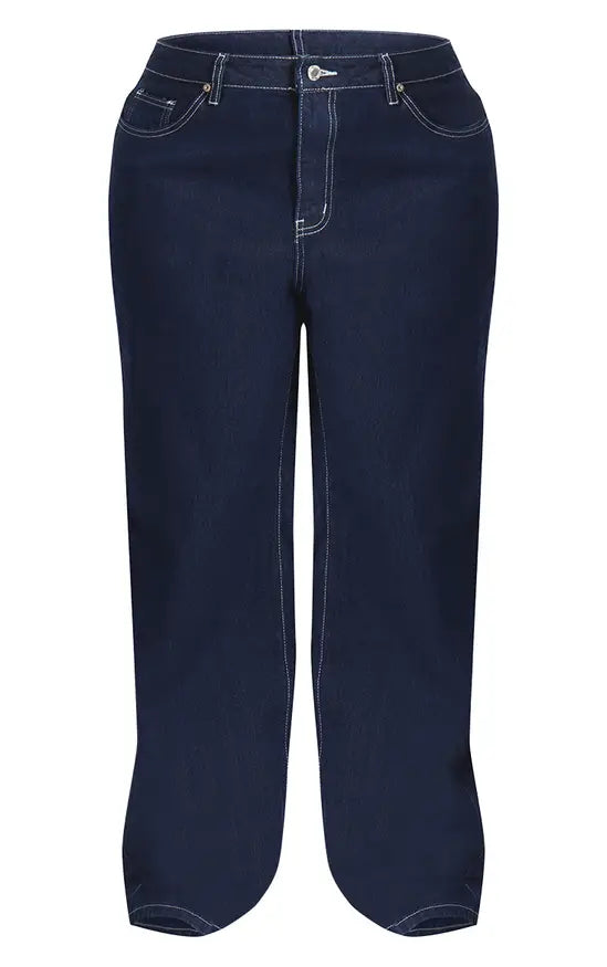 PrettyLittleThing Plus Mid Rise Wide Leg Jeans - Indigo