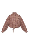 PrettyLittleThing Plus Brown Check Button Up Jacket - Brown Check