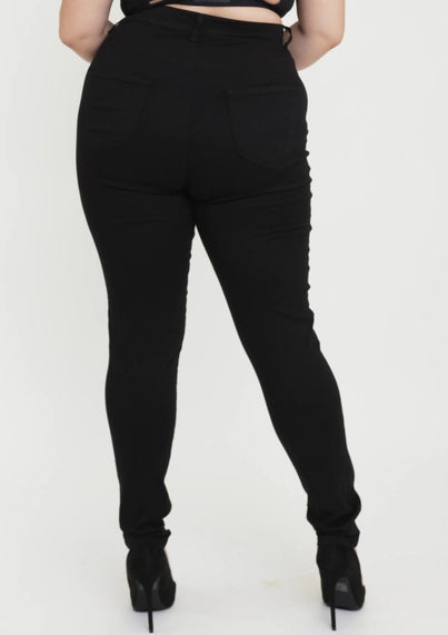 Vibrant M.i.U Plus Berry Skinny Jeans - Black