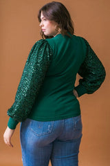 FLYING TOMATO Plus Size Solid Knit Sweater Top