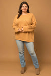 Gilli Plus Size Relax Fit Knit Texture Caramel Sweater - Caramel