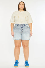 Kan Can USA Plus 90's High Rise SHORTS - Light Wash