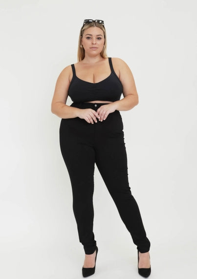 Vibrant M.i.U Plus Berry Skinny Jeans - Black