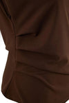 WOJCOR Plus Size Draped Detail Asymmetrical Collar Knitted Blouse