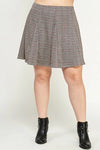 Haute Fox Plus Size Plaid Knit Aline Skirt