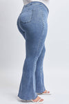 YMI Plus Low-Rise V-Front Pull On Flare Jeans - Denim