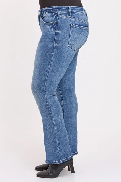 YMI Missy Plus High Rise Premium Stretch Bootcut Jeans - Medium Wash