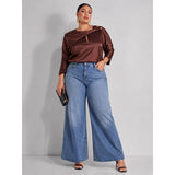DORCAS Plus Size Keyhole Blouse