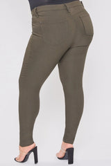 YMI Junior Plus Size Hyperstretch Skinny Pants - Dark Olive
