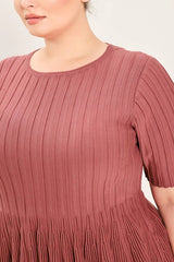 Flying Tomato Plus Size Sweater Knit Top - Marsala