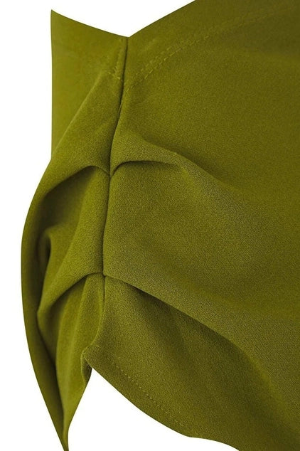 WOJCOR Plus Size Draped Detail Asymmetrical Collar Knitted Blouse