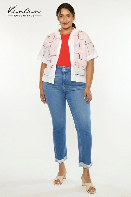 Kan Can USA Plus Size High Rise Slim STRAIGHT - Medium
