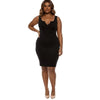 Curve Market Plus Size Split Neck Bodycon Sleeveless Mini Dress - Black