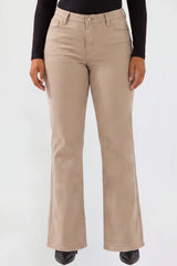 YMI Junior Plus Wide Leg Hyperstretch Pants - Taupe