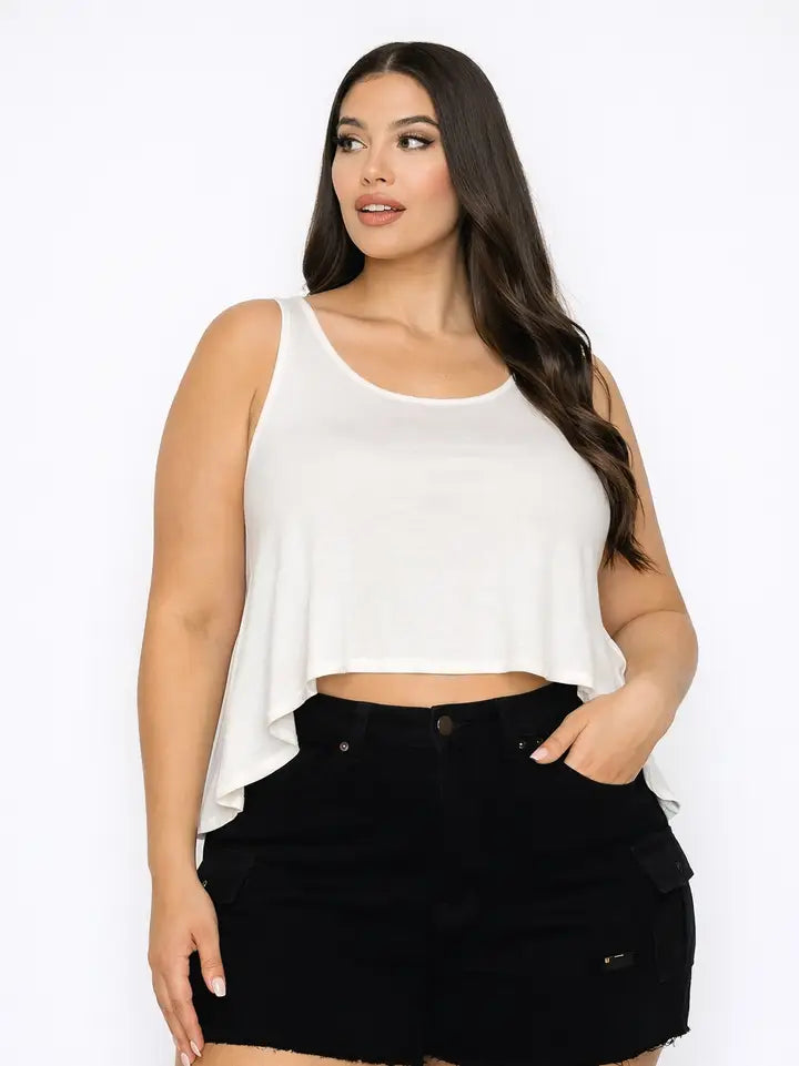 D.ROCK Plus Size Stretchy Sleeveless Round Neck Tank Top