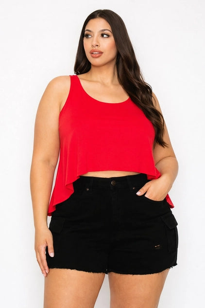 D.ROCK Plus Size Stretchy Sleeveless Round Neck Tank Top